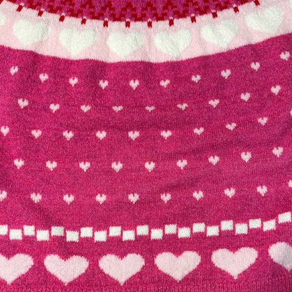 CeCe Heart Sweater Medium White Pink Red Bow - Picture 6 of 7